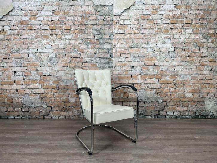 Gispen 412SGE bij TheReSales, Huis en Inrichting, Fauteuils, Zo goed als nieuw, Leer, Metaal, 50 tot 75 cm, 75 tot 100 cm, Ophalen