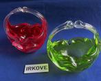 MURANO KRISTAL * 2 MANDJES * Rood en Groen *, Antiek en Kunst, Verzenden