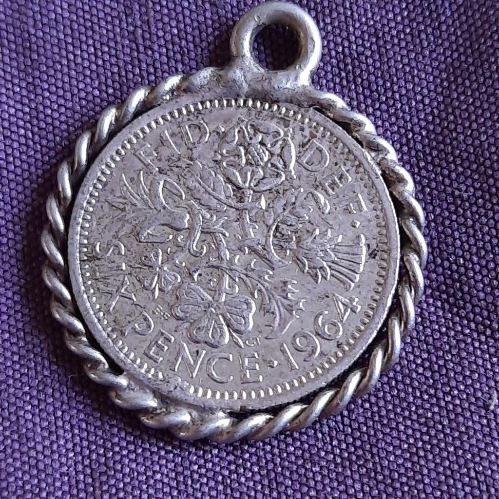 Geluksmunt: Lucky Sixpence Elizabeth II 1964 Engeland, Verzenden, Overige landen