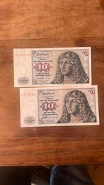 10 Duitse Mark bankbiljetten 2x, Postzegels en Munten, Bankbiljetten | Europa | Niet-Eurobiljetten, Ophalen of Verzenden