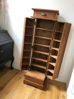 Teakhouten cd kast / toren met draaideurtjes en lade Anteak, Antiek en Kunst, Ophalen