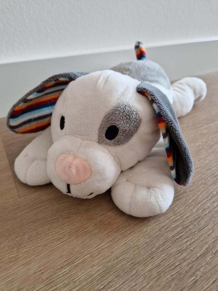 Knuffel Zazu hond Dex zonder hartslag wit grijs K9374, Kinderen en Baby's, Speelgoed | Knuffels en Pluche, Zo goed als nieuw, Hond