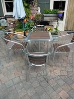 Mooie tuinset loungeset teakhout aluminium, Ophalen, 4 zitplaatsen, Aluminium, Zo goed als nieuw