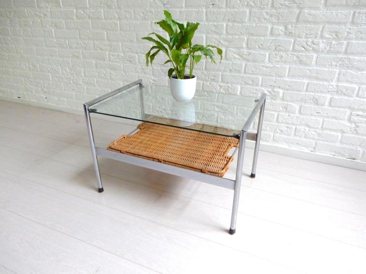 vintage bijzettafel salontafel dirk van sliedregt dienblad, Huis en Inrichting, Tafels | Bijzettafels, Gebruikt, Rechthoekig, Minder dan 45 cm