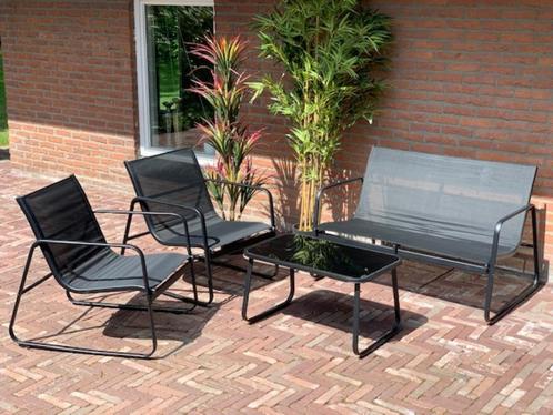 4 Delige Loungeset, Tuin en Terras, Tuinsets en Loungesets, Nieuw, Tuinset, 4 zitplaatsen, Bank, Bijzettafel, Stoel, Ophalen