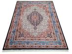 Handgeknoopt oosters Tabriz tapijt medallion 199x247cm, Persian Perzisch vintage oosters hype, Crème, 150 tot 200 cm, 200 cm of meer