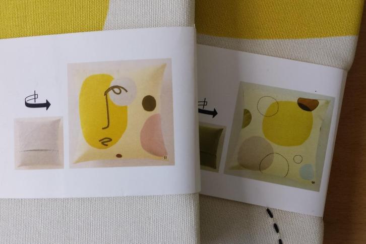 2 kussenhoezen IKEA - Mandelpil + Ängsmätare - nieuw, Huis en Inrichting, Woonaccessoires | Kussens, Nieuw, Geel, Vierkant, Ophalen of Verzenden