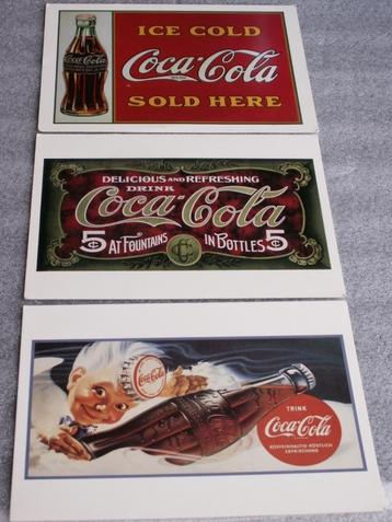 3 Coca-Cola Ansichtkaarten afbeelding oude Coca Cola Affiche beschikbaar voor biedingen