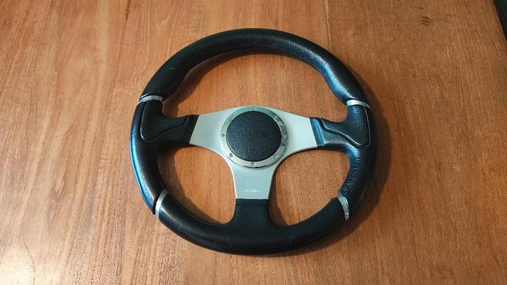 MOMO Millennium zwart leren sportstuur 350mm, Auto diversen, Tuning en Styling, Ophalen of Verzenden