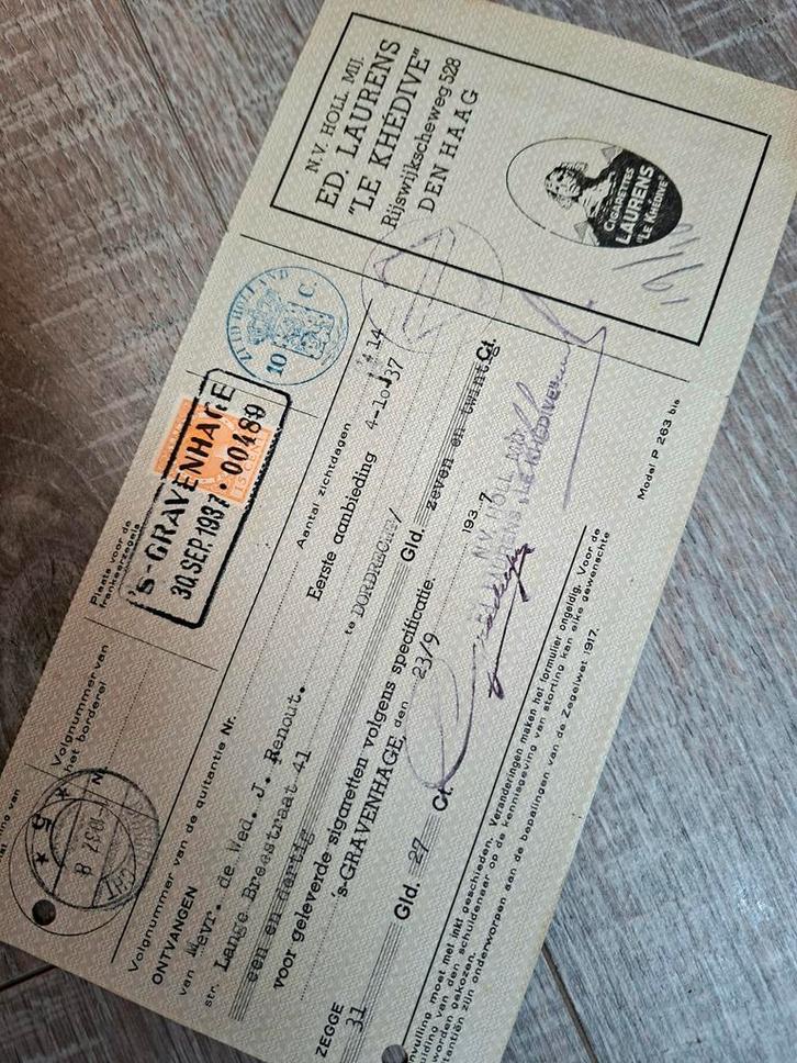 Oude Wissel  'S-GRAVENHAGE  1937, Postzegels en Munten, Brieven en Enveloppen | Nederland, Overige typen, Ophalen of Verzenden