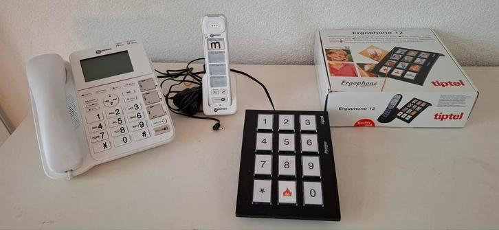 Geemarc Telefoon + Lisse Handset + Tiptel Ergophoon, Telecommunicatie, Vaste telefoons | Handsets en Draadloos, Gebruikt, 2 handsets