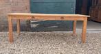 Showroommodel Teak eettafel 220 cm, Ophalen, Zo goed als nieuw, 6 tot 8 stoelen