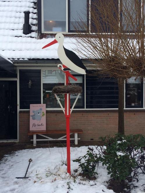 ooievaar te huur in Tubbergen, Kinderen en Baby's, Kraamcadeaus en Geboorteborden, Gebruikt, Geboortebord, Ophalen