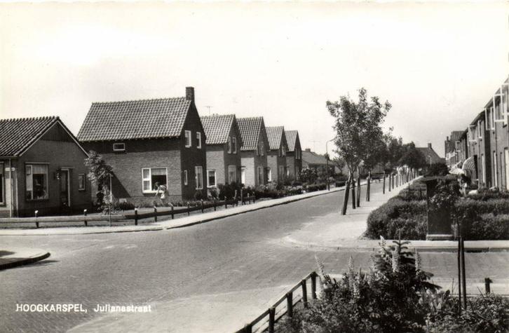 Hoogkarspel, Julianastraat - ongelopen, Verzamelen, Ansichtkaarten | Nederland, Ongelopen, Noord-Brabant, Voor 1920, Ophalen of Verzenden