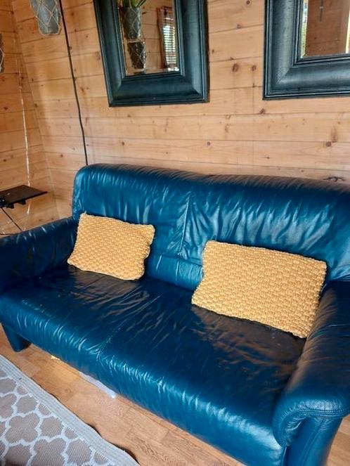 2-zits leren bank 140m x 2.00m, Huis en Inrichting, Banken | Sofa's en Chaises Longues, Gebruikt, Tweepersoons, 150 cm of meer