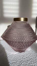 Roze glazen PTMD vaas met gouden rand, Huis en Inrichting, Woonaccessoires | Vazen, Minder dan 50 cm, Glas, Ophalen of Verzenden