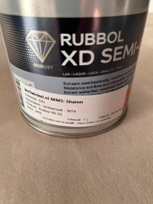 Sikkens Rubbol XD Semi-Gloss, 1ltr, RAL9016, verkeerswit, Doe-het-zelf en Verbouw, Verf, Beits en Lak, Nieuw, Lak, Minder dan 5 liter