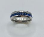 Vintage ring zilver 925 blauwe stenen gemerkt, Sieraden, Tassen en Uiterlijk, Antieke sieraden, Zilver, Ring, Verzenden