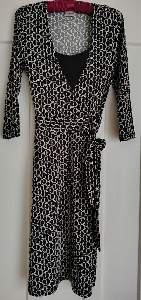 Zwart wit jurkje S36 Biaggini, Kleding | Dames, Jurken, Zo goed als nieuw, Zwart, Boven de knie, Ophalen of Verzenden