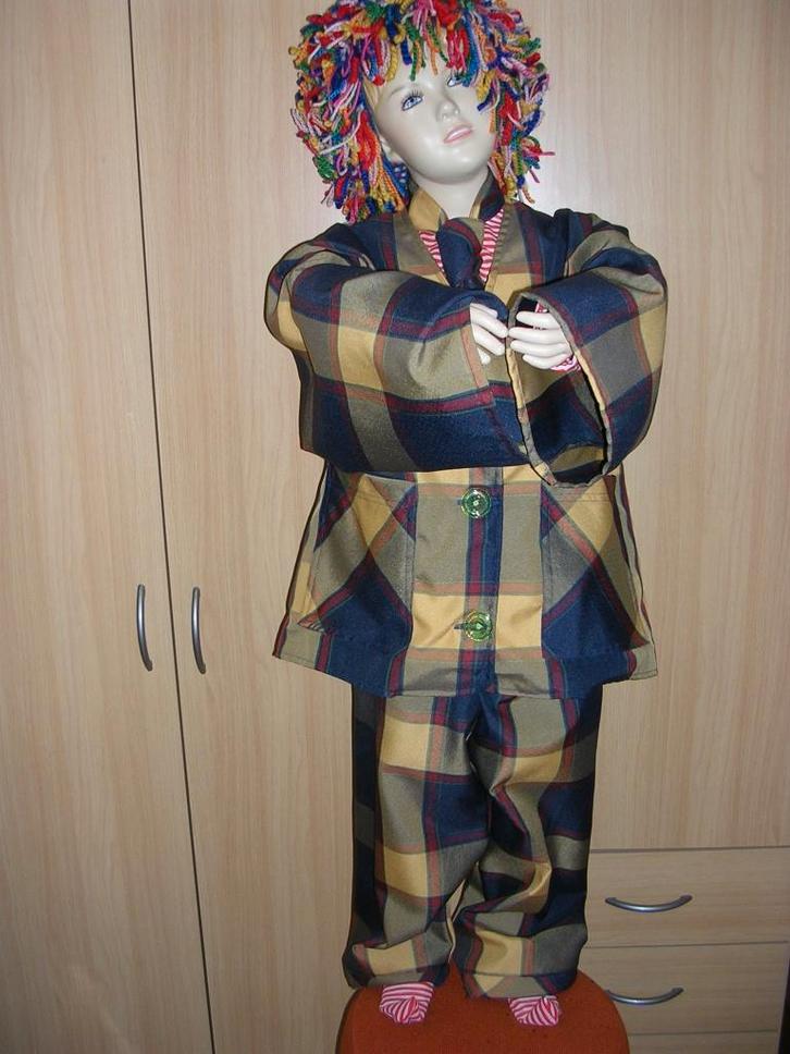 Compleet clownspak-  +/- mt 128  zelfgemaakt, Kinderen en Baby's, Carnavalskleding en Verkleedspullen, Zo goed als nieuw, Jongen of Meisje