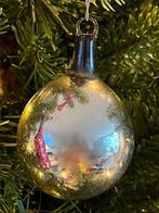 Ajeko ronde zilveren kerstbal, Diversen, Kerst, Ophalen of Verzenden, Gebruikt