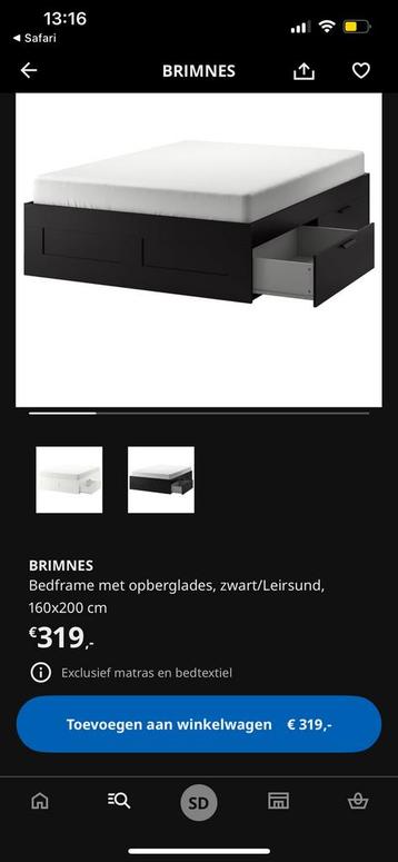 IKEA Brimnes bedframe met lades en lattenbodem 160x200 ZGAN - afbeelding 9