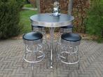 Amerikaanse bartafel + barkrukken Bel Air fifties , sixties, Huis en Inrichting, Barkrukken, Ophalen, 60 tot 90 cm, Met voetsteun