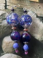 Lange paarse hangers, Sieraden, Tassen en Uiterlijk, Oorbellen, Overige materialen, Hangers, Paars, Nieuw