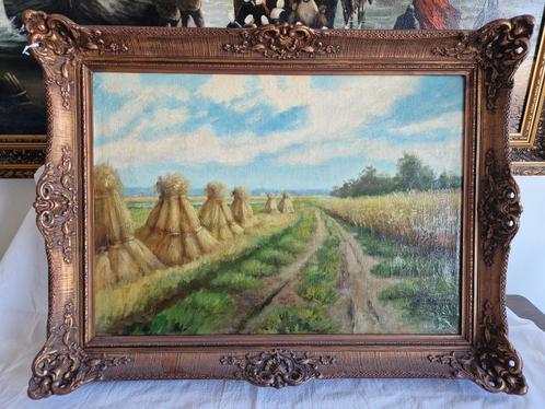 Schilderij Korenschoven H Haussmann SCH14, Antiek en Kunst, Kunst | Schilderijen | Klassiek, Ophalen of Verzenden