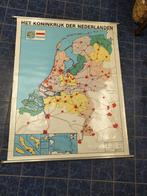 Landkaart nederland, Antiek en Kunst, Antiek | Schoolplaten, Ophalen of Verzenden, Natuur en Biologie
