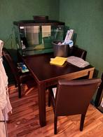 Eettafel massief hout + eetstoelen 4st, Huis en Inrichting, Ophalen, Gebruikt, 50 tot 100 cm, 150 tot 200 cm