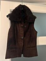 Suede gilet met bont van Josphine & Co, Kleding | Dames, Ophalen of Verzenden, Zo goed als nieuw, Maat 38/40 (M), Bruin