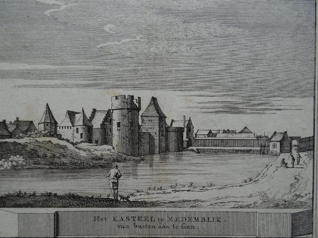 kopergravure Het Kasteel te Medemblik, Joh Schijnvoet, 1737, Verzenden