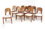 Set 10 Koefoed Morten stoelen gestoffeerd vintage Deens, Hout, -, Vintage, Zo goed als nieuw