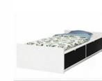 IKEA Kast met 2 lades + hoofdframe, Gebruikt, 90 cm, Eenpersoons, Wit