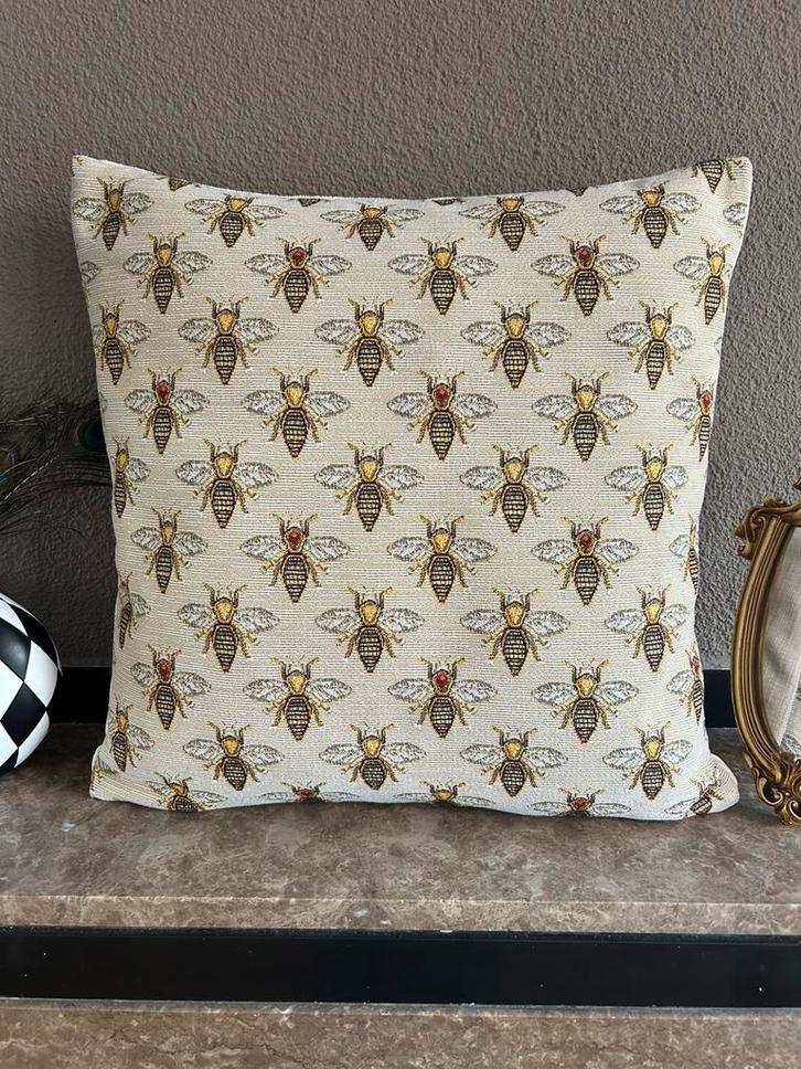 Kussenhoes Bijen, Huis en Inrichting, Woonaccessoires | Kussens, Nieuw, Vierkant, Ophalen of Verzenden