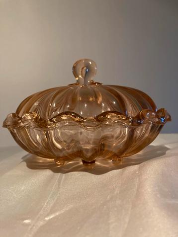 Vintage Bonbonnière Persglas Rood-Bruin beschikbaar voor biedingen