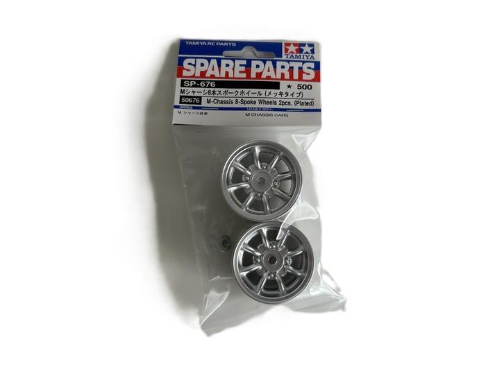 Tamiya M-Chassis Wheel-Set Mini Cooper Chrome (2) 50676, Hobby en Vrije tijd, Modelbouw | Radiografisch | Auto's, Nieuw, Auto onroad