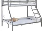 Stapelbed 3 pers. Trio bed zilver/grijs, Huis en Inrichting, Slaapkamer | Stapelbedden en Hoogslapers, Ophalen, 90 cm, Tweepersoons