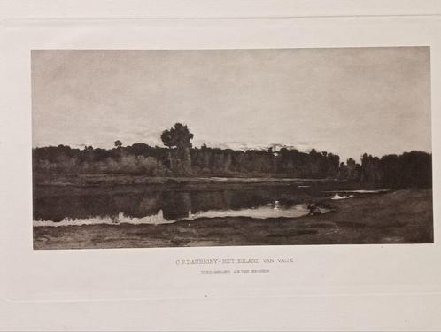C.F. Daubigny - Het Eiland van Vaux - Prent, Antiek en Kunst, Kunst | Etsen en Gravures, Verzenden