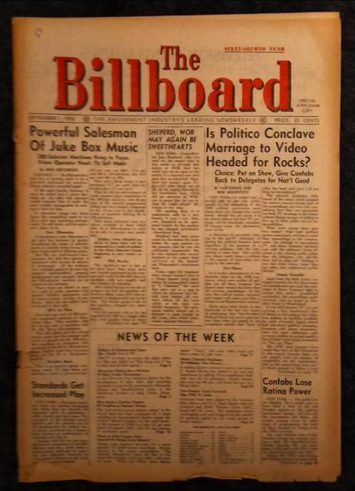 Billboard  1 september 1956, Boeken, Tijdschriften en Kranten, Gelezen, Muziek, Film of Tv, Ophalen of Verzenden