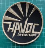 Patch HAVOC  AH-64D flight  goud/zwart Luchtmacht, Ophalen of Verzenden, Luchtmacht, Nederland, Embleem of Badge