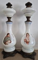 opaline glazen napoleon josephine portret olielampen, Antiek en Kunst, Antiek | Lampen, Ophalen