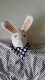 Ikea konijn leka wit gestreepte doek sjaaltje blauw gestipt, Kinderen en Baby's, Speelgoed | Knuffels en Pluche, Ophalen of Verzenden