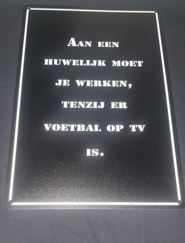 Voetbal Wandbord - Mancave/Bar, Huis en Inrichting, Woonaccessoires | Wanddecoraties, Nieuw, Ophalen of Verzenden