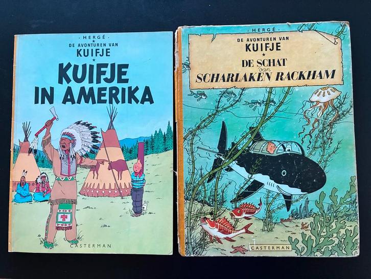 2x Kuifje: Scharlaken Rackham & Kuifje in Amerika, Boeken, Stripboeken, Gelezen, Meerdere stripboeken, Ophalen of Verzenden