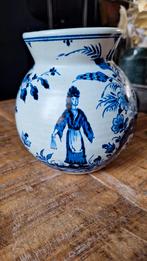 Oude aardewerken Delfts blauw vaasje, zie foto's, Antiek en Kunst, Antiek | Keramiek en Aardewerk, Ophalen of Verzenden