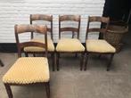 4x antieke mahoniehouten stoelen, Antiek en Kunst, Antiek | Meubels | Stoelen en Banken, Ophalen