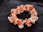 Schelpen armband roze koraalroze, Ophalen of Verzenden, Zo goed als nieuw, Roze, Overige materialen