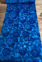 Vintage dunne synthetische stof, Hobby en Vrije tijd, Stoffen en Lappen, Overige materialen, Blauw, Ophalen of Verzenden, 30 tot 120 cm